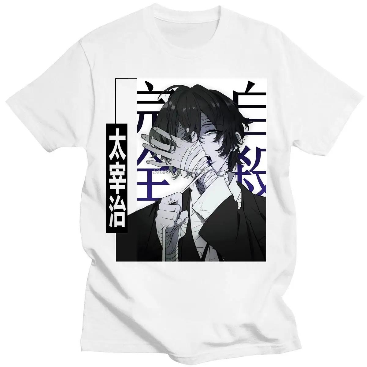 

Японские комиксы Bungo Stray Dogs футболка Крутой Дадзай Осаму Модный принт Футболка с коротким рукавом Женская повседневная футболка Хип-хоп мода S