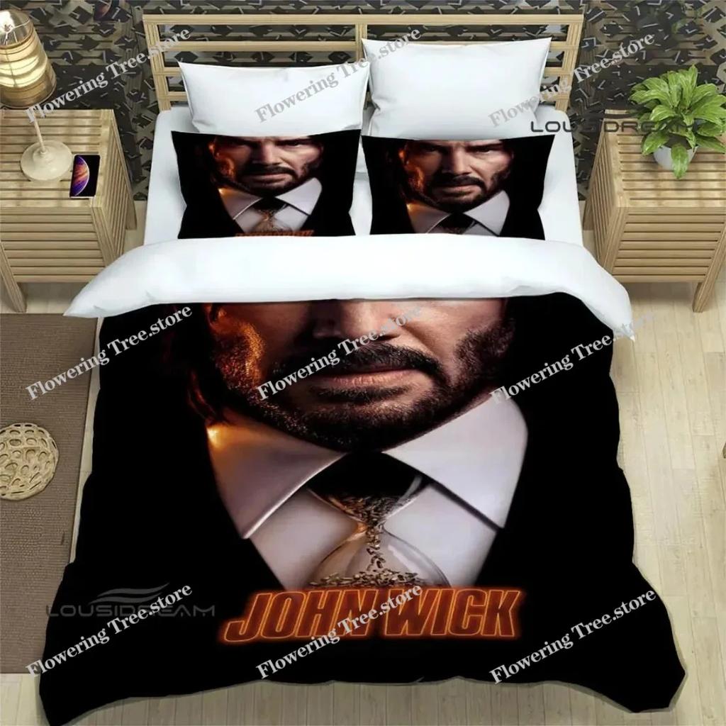 3D Print John Wick Duvet Cover Bed Set Movie John Wick printed Bedding Sets Quilt Cover Pillowcase Comforter king Queen Size