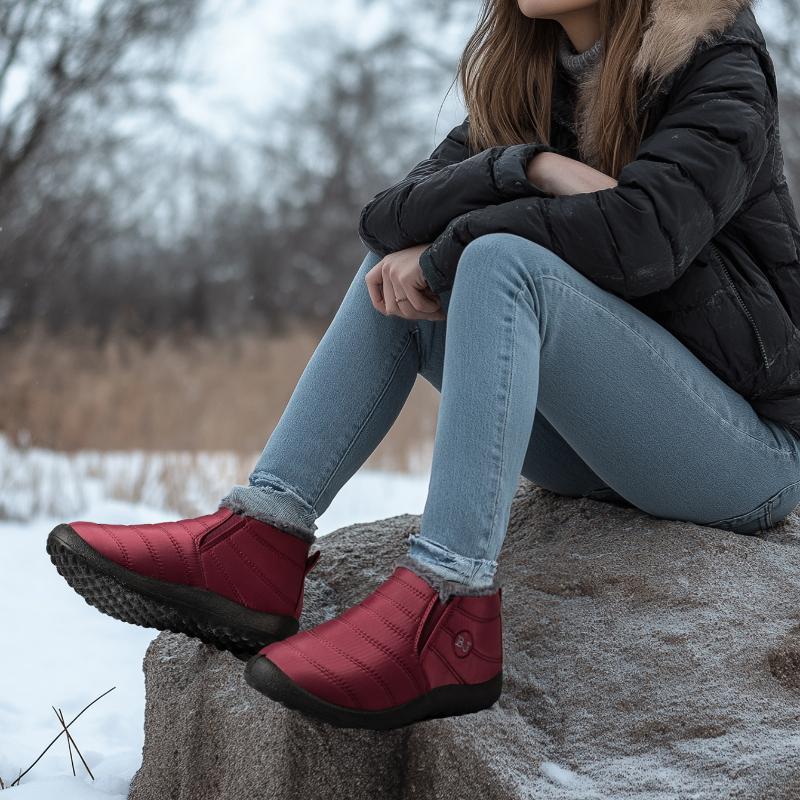 Winter Wasserdichte Stiefel für Damen 2024 Neu Plüsch Schneestiefel Damen Stiefeletten Warm Schwarz Paar Baumwolle Paare Plateau Schuhe
