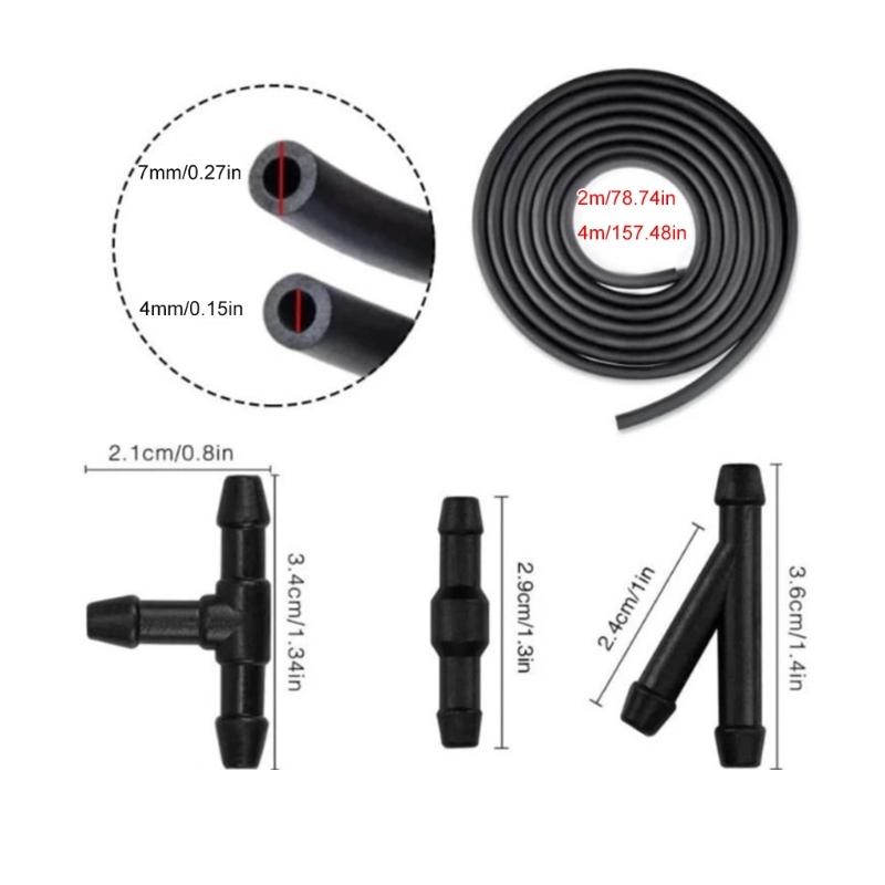 Flexible & Heat Resistant Windshield Washer Hose Repair Kit  Windshield Washer System Repair Suitable for Most Vehicles