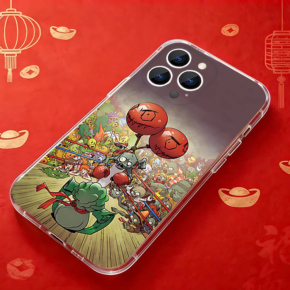 P-Plants  Zombies Game  Clear Phone case suitable for iPhone 11 12 13 14 15 16 17 Pro Max Plus X XS XR SE E Mini Protective Case