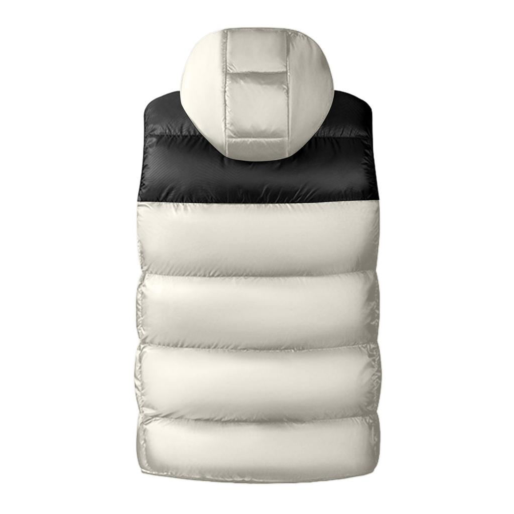 Men's Casual Loose Color-blocked Cotton Warm Jacket, Men's Double-sided Wearable, Detachable Cap Sleeveless Vest Jacket