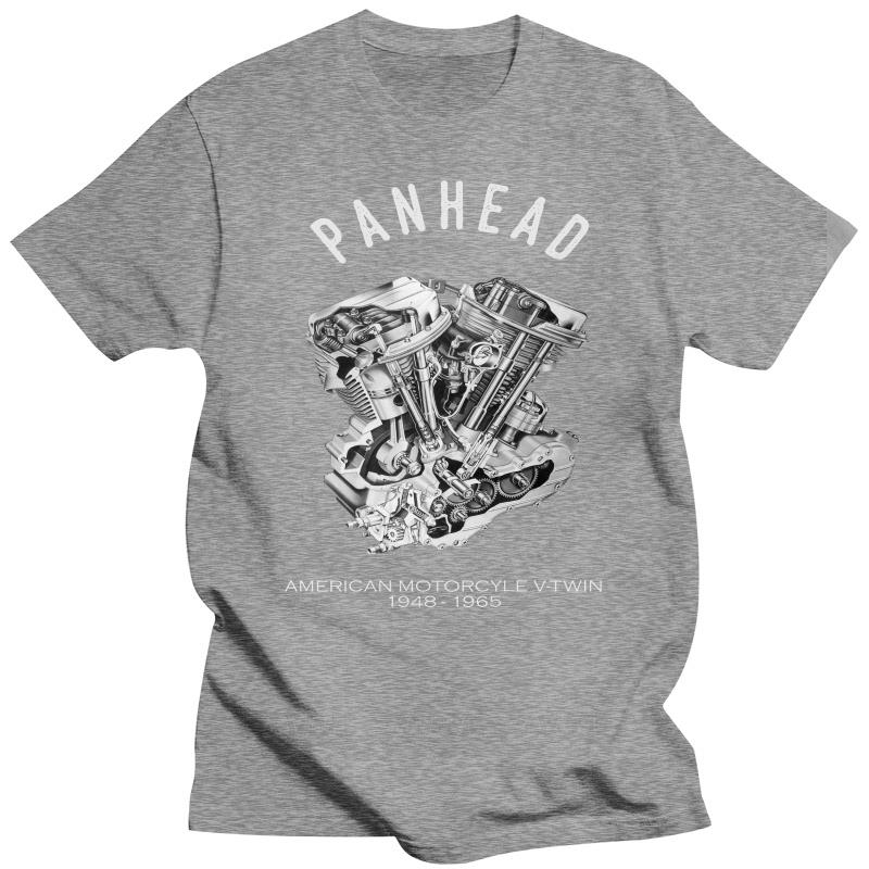 

Mens brand fashion cotton t-shirt Summer T shirts For Men PanHead V-Twin Engine Cutaway Motorcycle 1948 Dark Colors T-Shirts 4XL