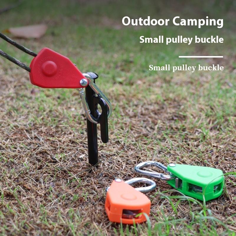 Adjustable Tent Rope Hanger Heavy Duty Ratchet Tie Down Strap With Reinforced Metal Gear For Camping Ratcheting Pulley System
