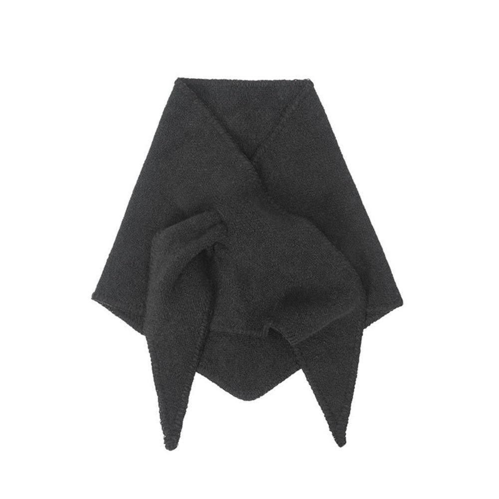Wool Knitted Scarf Windproof Cross Scarves Simple Triangle Shawl  Outdoor
