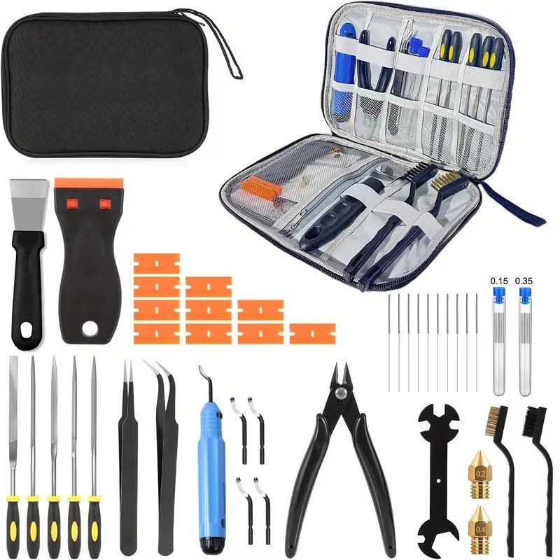 46-Piece Multifunction 3D Printer Tool Kit & Accessories Set with Tool Bag