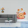 Cat Paper Towel Holder Dispenser Non Slip Vertical Tissue Rack Wall Clock Ticking Home