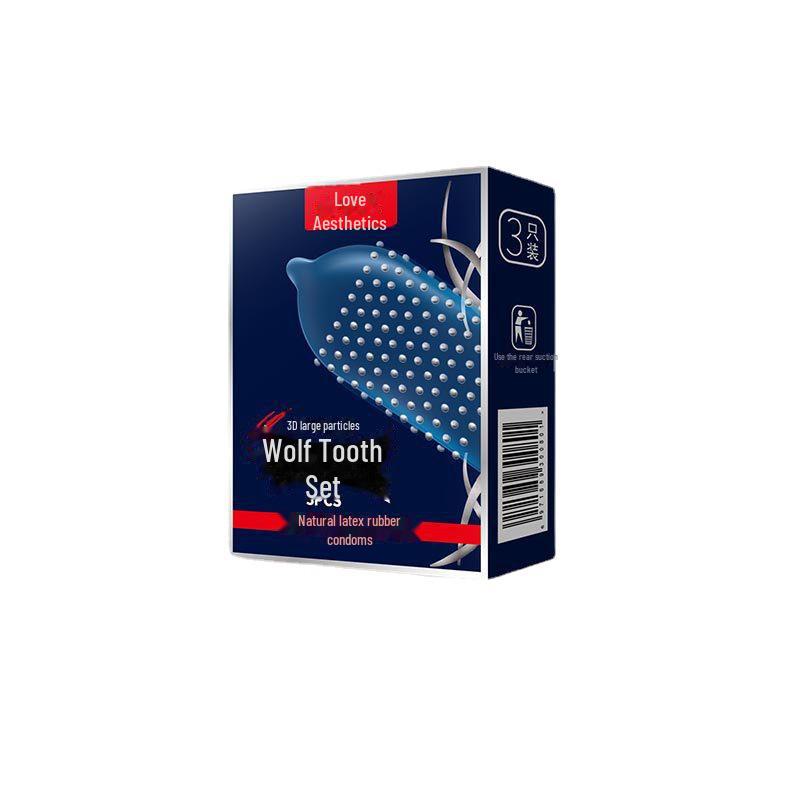 Large 3D Particle Wolf Tooth Condoms (3 Pack) – Adult Family Planning & Sex Toys for Men