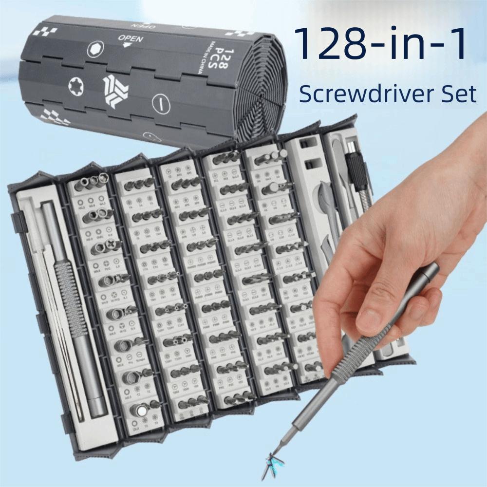 Hexagonal Shaped 128-Piece Screwdriver Set Professional Repair Tool Set  Game Console Repair