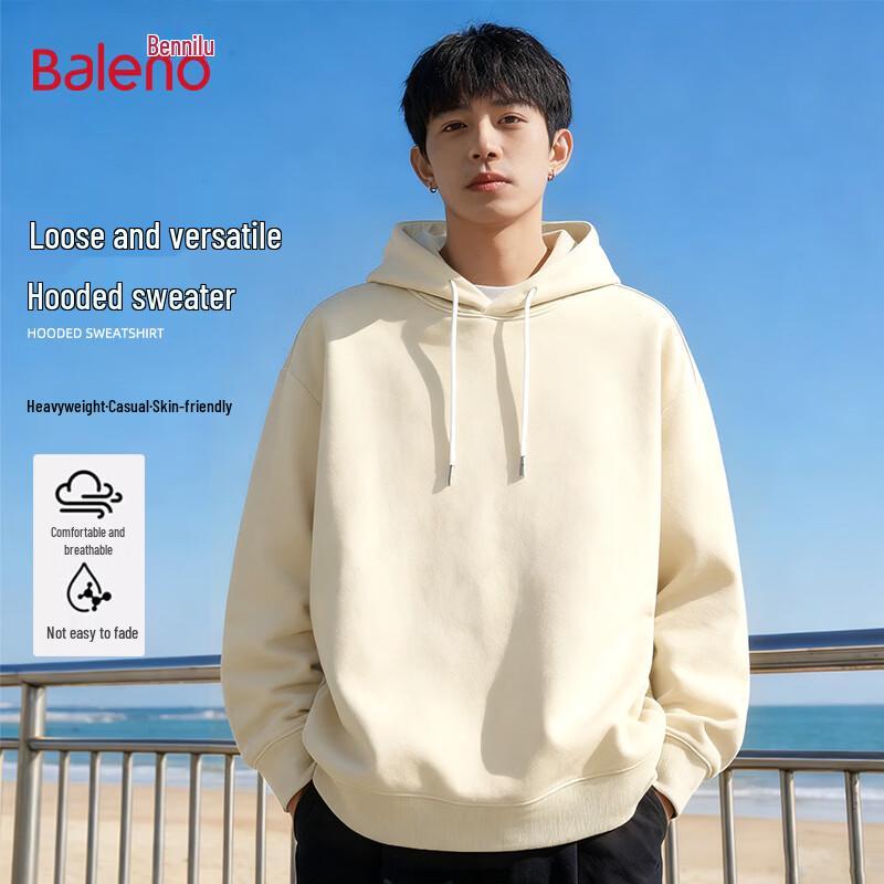 Baleno Men's Solid Color Hooded Oversize Sweatshirt