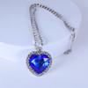 European American Ocean Series Blue Titanic Heart Necklace Fashion Jewelry Accessories for Women