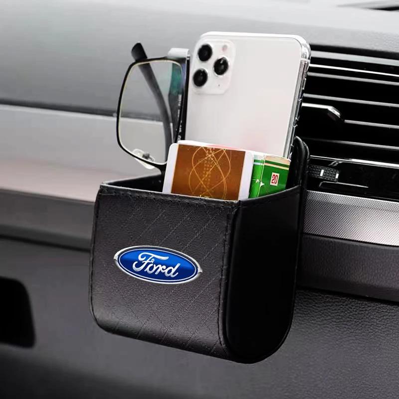 Car Storage Bag Car Air Outlet Debris Bag Hanging Organizer Box For Ford Raptor Fiesta Focus2 3 4 Mondeo Ecosport Mustang Fusion