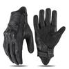 Echt Leer Motorhandschoenen Heren Dames Touchscreen Compatibel Ademend Antislip Retro Stijl Rijuitrusting
