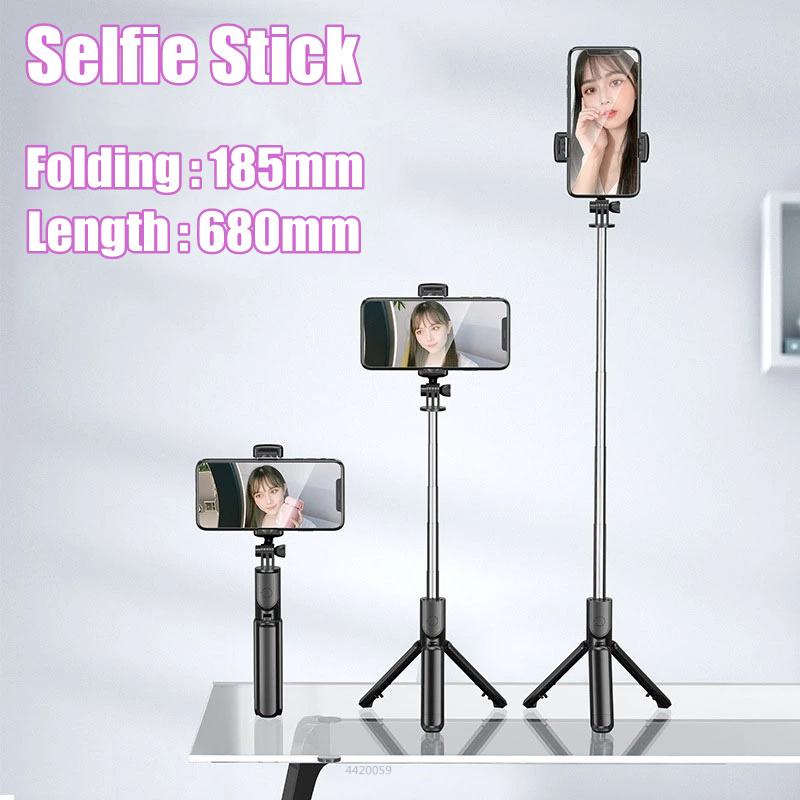 Roreta NEW Foldable Wireless Bluetooth  Selfie Stick Tripod with Bluetooth Shutter Stainless Steel Monopod for All Phone