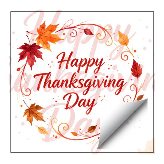 Watercolor Maple Leaf Decor Thanksgiving Window Clings, Wreath Static Glass Stickers for Autumn Electrostatic Film Holiday Home Decoration, Removable