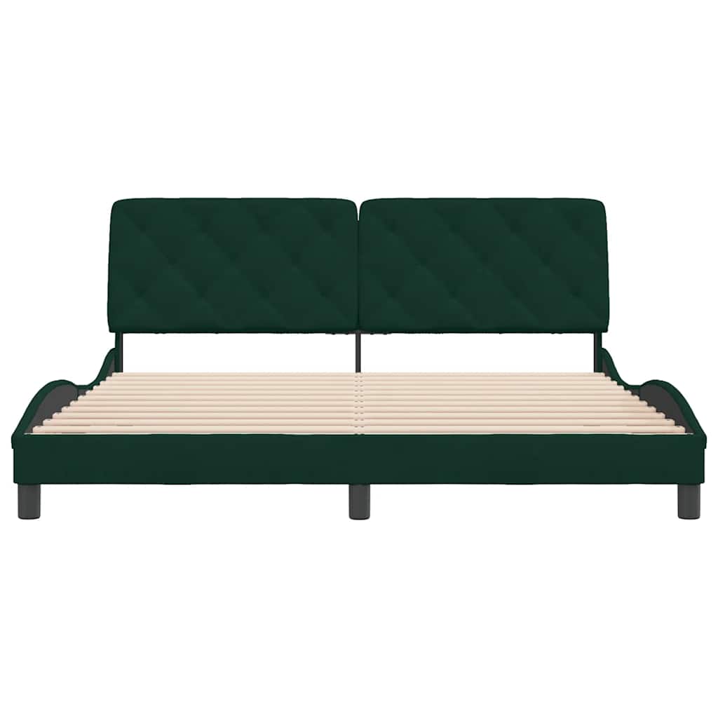 Bed Frame without Mattress Dark Green 180x200 cm Velvet