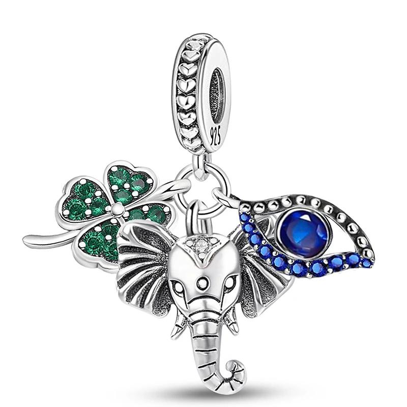 Copper Cherry Elephant Suitcase Charm Pendant For Women Diy Bracelets High Quality Personalized Fine Jewelry
