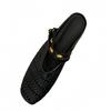 ~ Niche Design Comfortable Woven Half Slippers Women's Word with Inner Height Increase Simple Commuter Bag Head Sandals