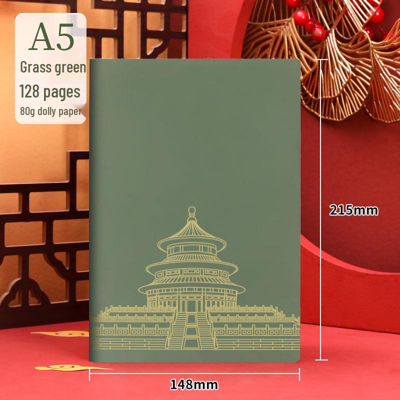2025 A5 Business Diary: Customizable Soft Leather Office Notebook with National Trend Design and Logo Printing Options.