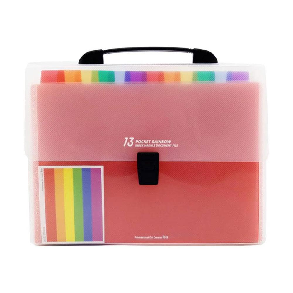 A6 File Folder Storage Bag Exam Paper Bill Document Organizer Rainbow File Expansion Bag Portable Home School Office Binder