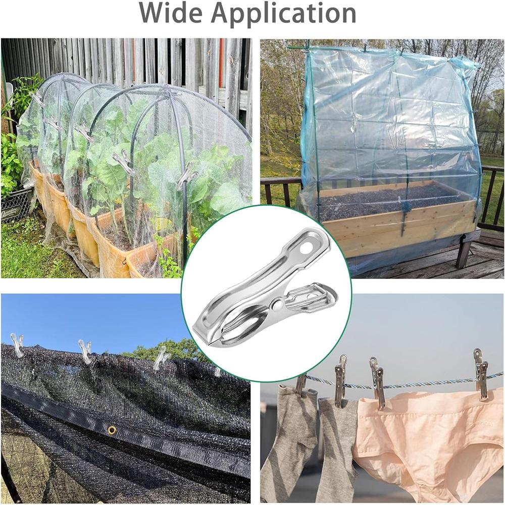 20 Piece 2 Inch Horticultural Mesh Clips, Greenhouse Clips Made Of Stainless Steel For Garden Fencing Or Greenhouse Framing