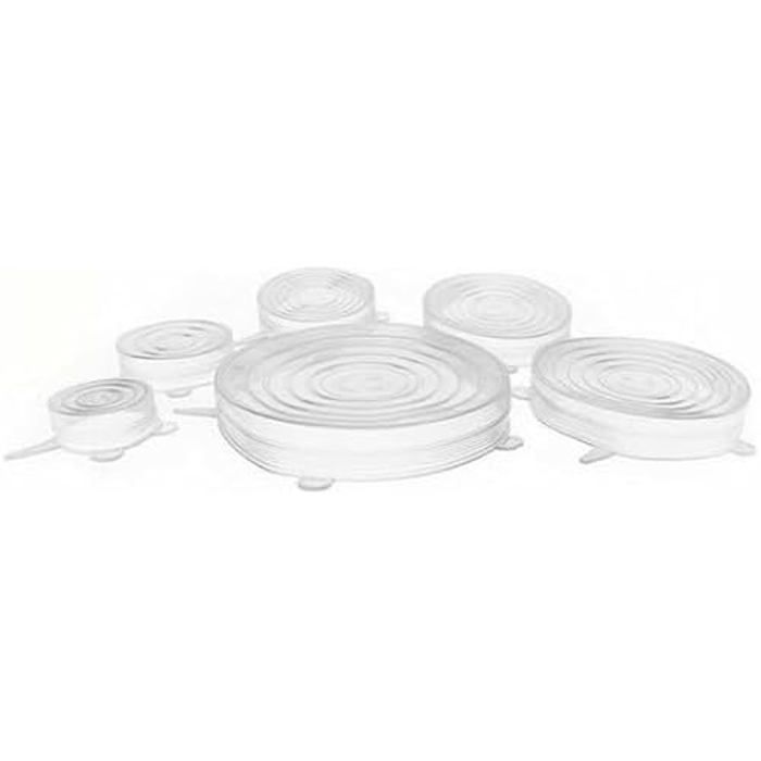 Couvercle en silicone - PRIVILEGE - Transparent - 12 unités - Multicolore - 27x26x12 cm