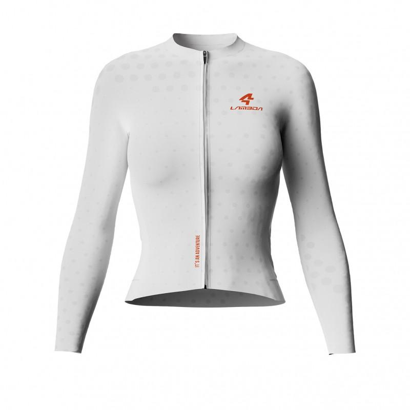 Womens Cycling Long Sleeve Jersey Coolmax Moisture Wicking Slim Fit Road Bike Top Outdoor Sport