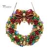 DIY-Feiertagshandwerk für Erwachsene Weihnachts-Diamantmalerei-Kranz-Set mit LED-Lichterkette, Schneemann-Perlenkunst Hängendes Ornament für Erwachsene, Acryl