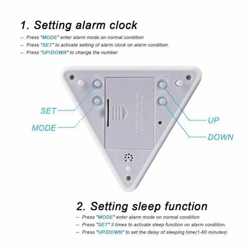 Table Clocks Triangled 7 Colors Changing LED Temperature Week Display Digital Alarm Clock Table Decor Clocks Room Bedside Clock