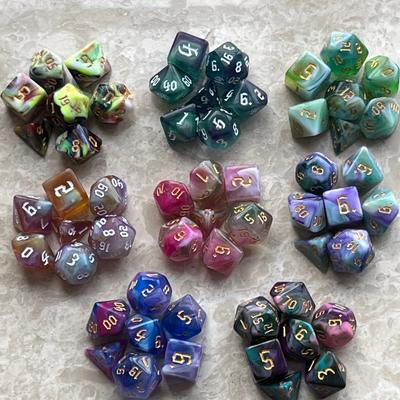 Polyhedral Multi-Color Game Dice 7pcs/set for DND Table Board Roll Playing Games