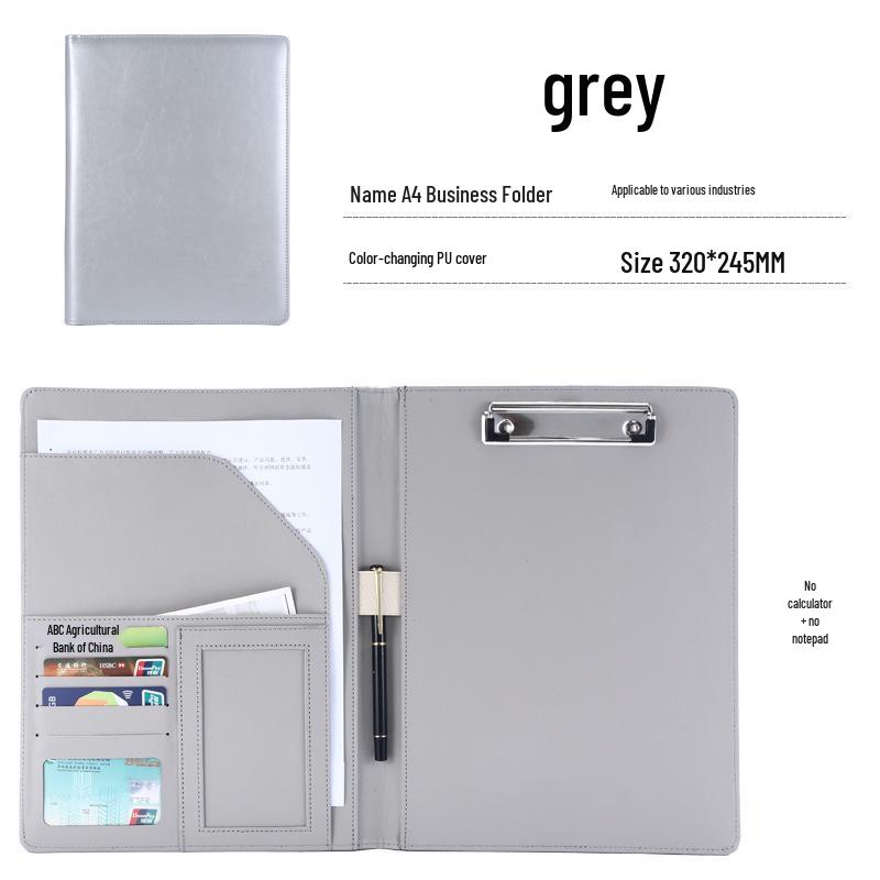 A4 Leather Business Multifunctional Clipboard Folder for Real Estate and Management