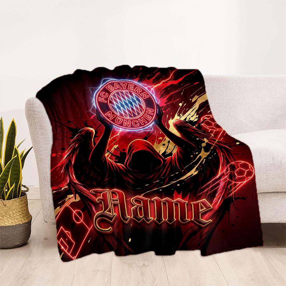 Bayern Munich Fan Gear Customize Your Name Blanket Lightweight Customizable Blanket Soft Warm Cozy for Chair Bed Couch Sofa for All Occasions