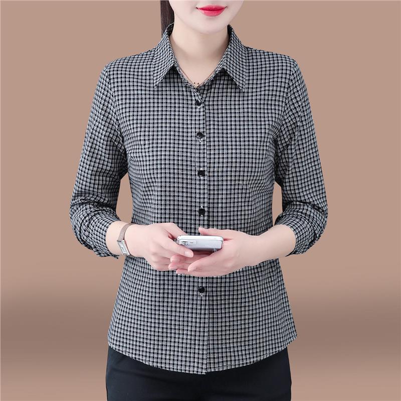 

Woodpecker Women s Slim Fit Check Long Sleeve Shirt - 2025 Spring/Autumn Collection S (recommended 80-95 jin) чёрный