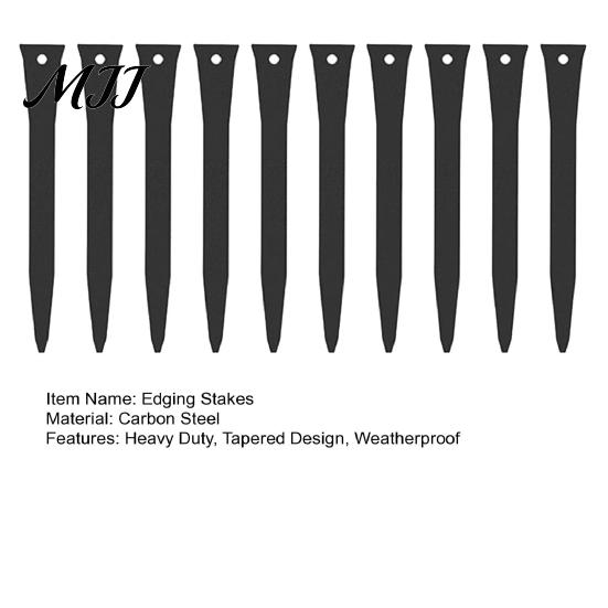 Steel Edging Fasteners 10Pcs 12" Landscape Stakes, Heavy Duty Garden Anchoring Spikes, Pet Fence Ground Spikes Border Stakes for Outdoor Lawn Terrace