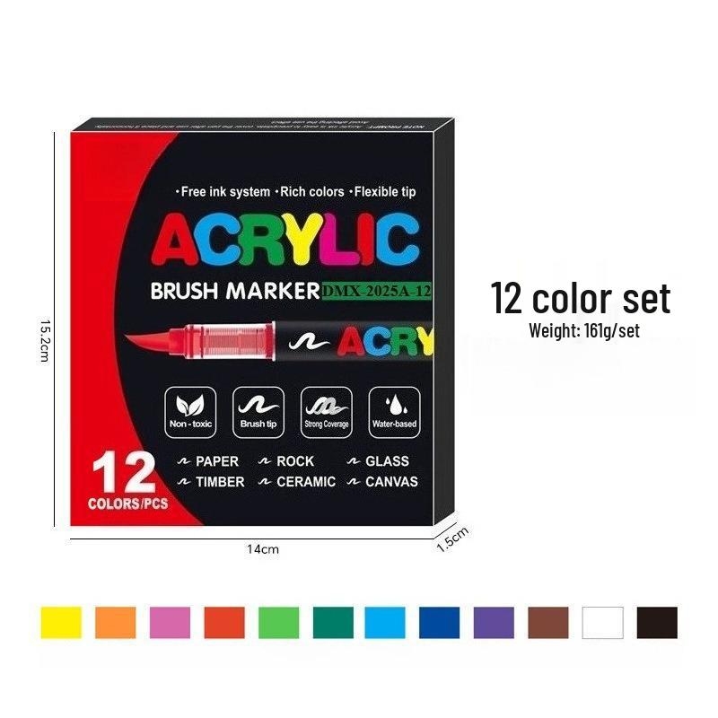 Acrylic Marker: Quick-Drying, Waterproof, Non-Bleeding, Soft Tip for Layering and DIY Painting