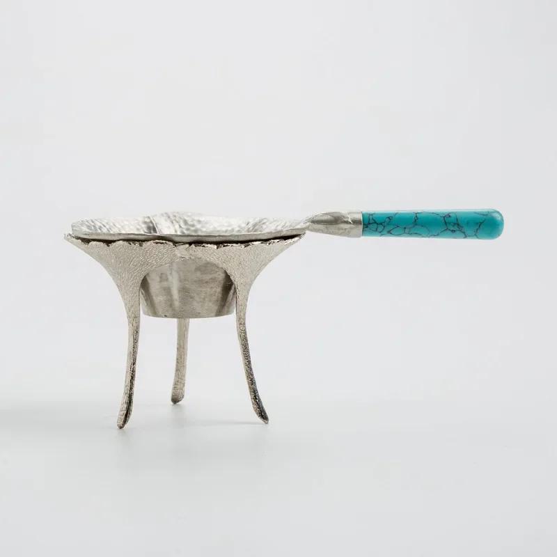 

Manual Pure Tin Tea Funnel Tea Filter Creative Flower Dust Saucer Tea Accessories Gold Mesh Dolce Fashion