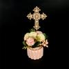 Glittery Cross Cake Topper Religious Keepsake Decoration Cross Bunting for Christenings Birthday Party Christening Baptism