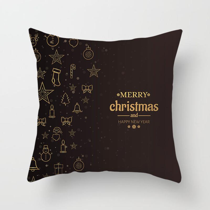Creative Black and White Christmas Theme Pillowcase Holiday Gift Sofa Decoration Cushion Cover