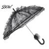 Royal Style Lace Umbrella Vintage Gothic Umbrella, Black Bridal Parasol for Halloween Elegant Hollow Embroidery Witch Cosplay, Wedding Decoration,