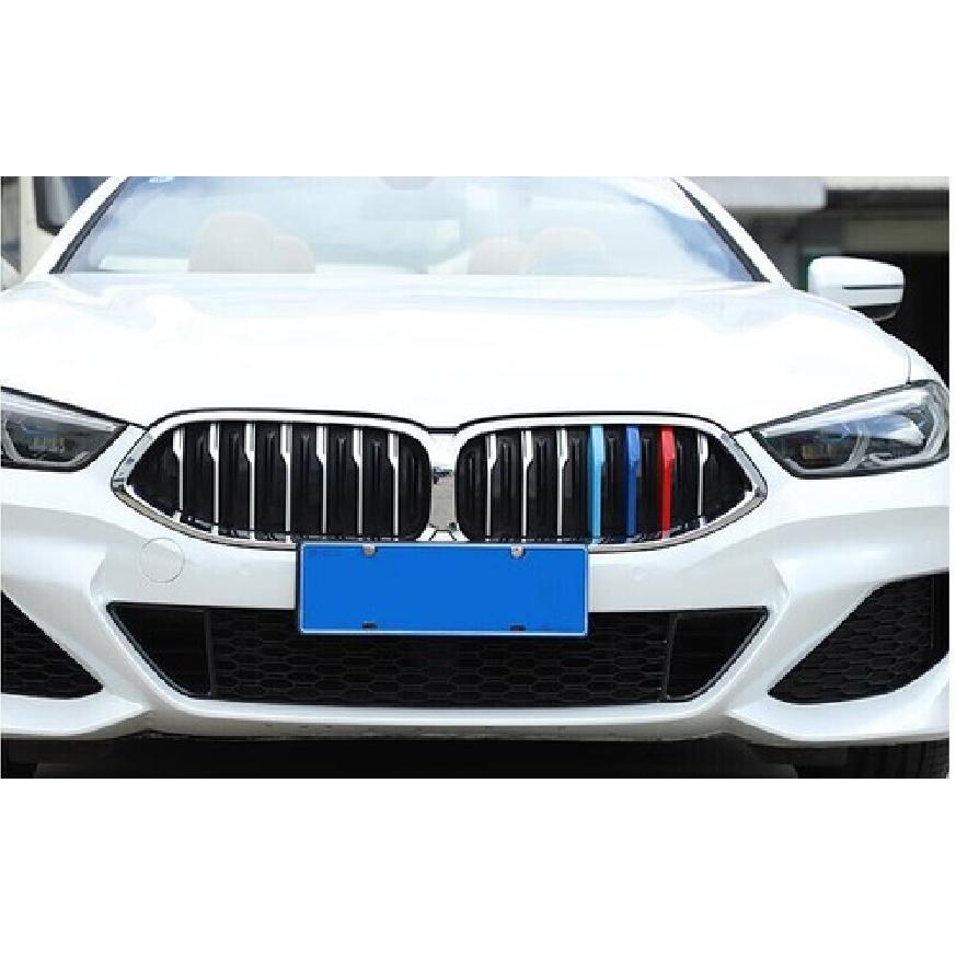 For BMW 8Series 19-22 M-Color Car Front Grille Strip Ert Trims Stickers Cover