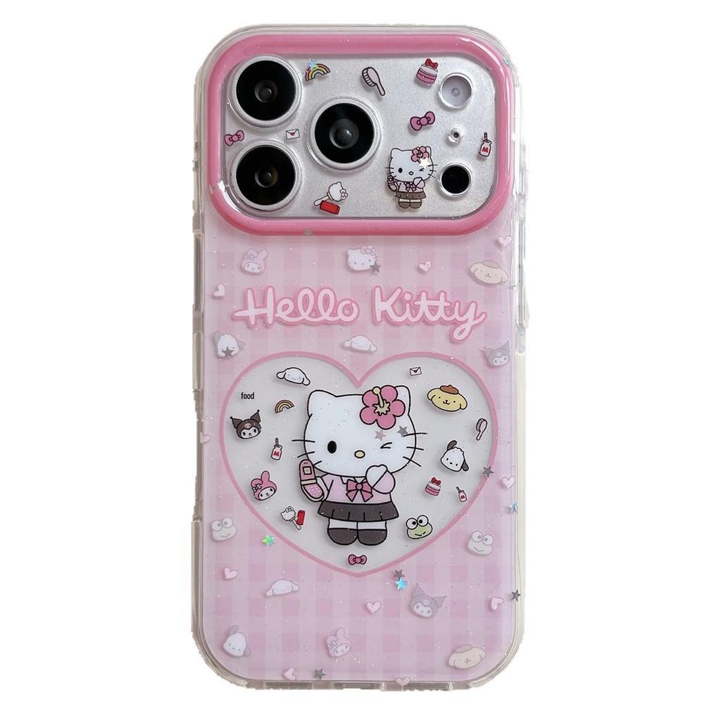 Sanrio Heart KT Cat Anti-Fall Case for iPhone 14/13/12/11/10 Pro Max