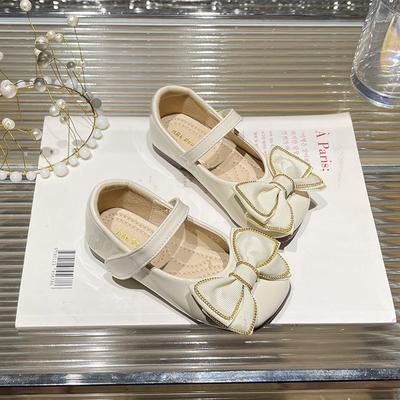 Sapatos pequenos de couro para crianças primavera e outono vestido sapatilhas de ballet para crianças sapatos de princesa versáteis sapatos de outono para crianças com sola macia