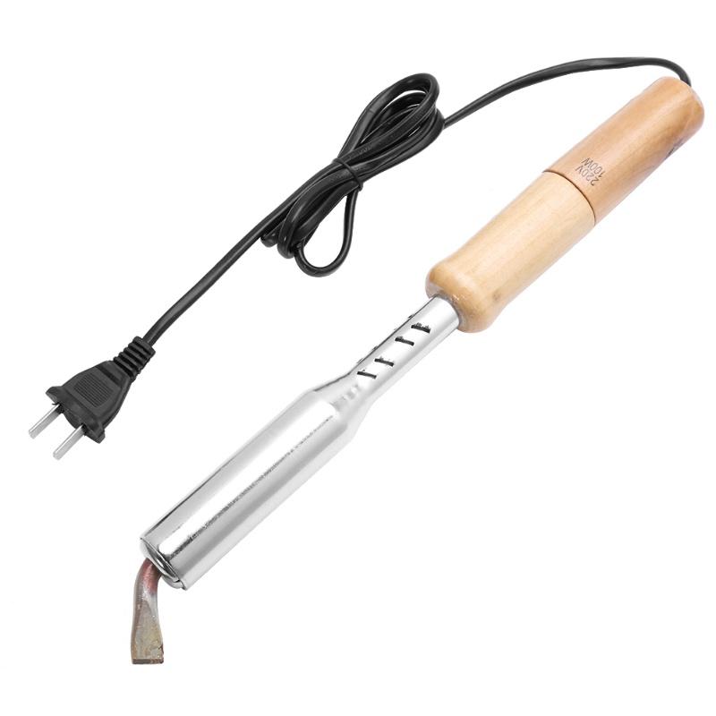 New 1Pc  Electric Soldering Iron Solder Welding Chisel Tip Wood Handle Home Tool