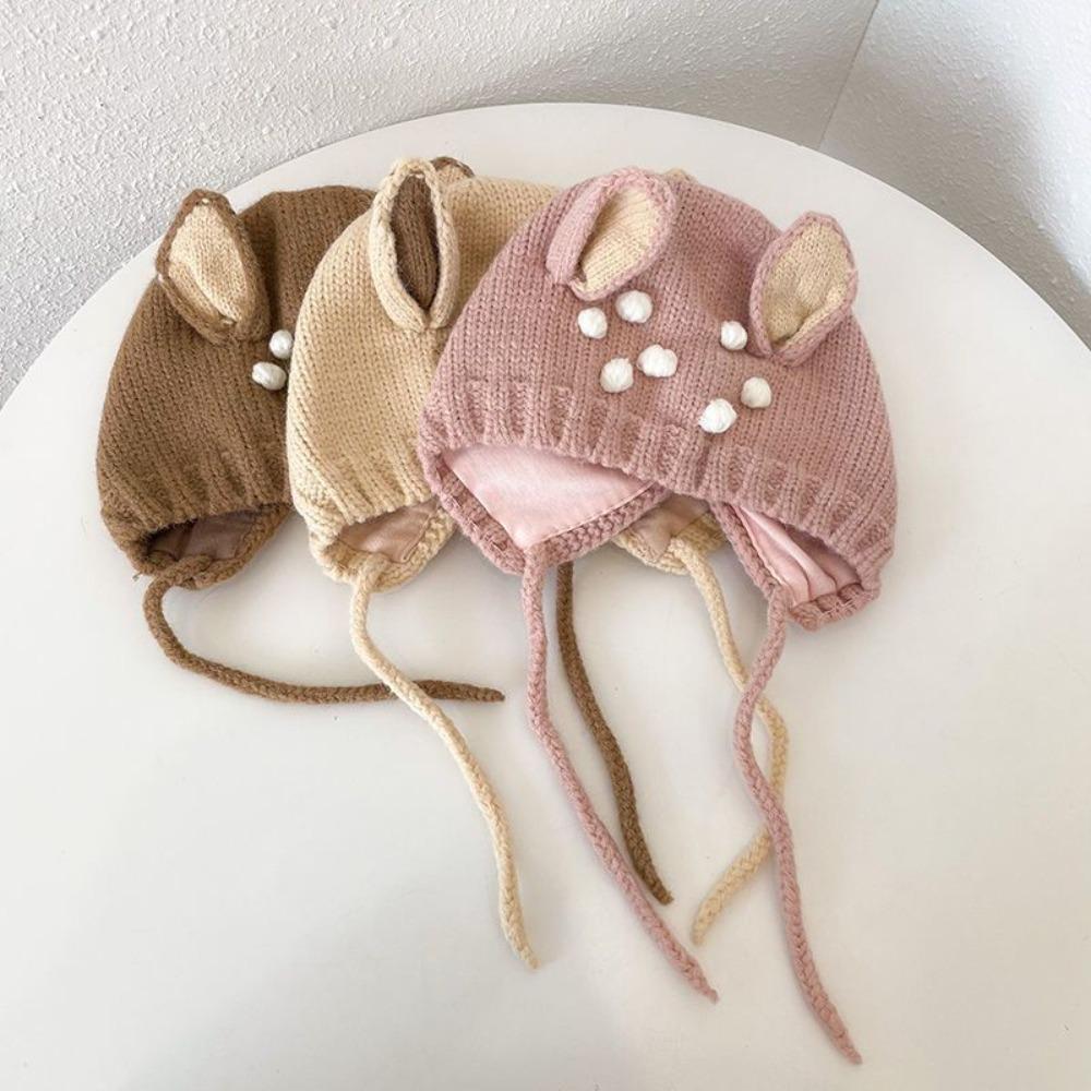 Adorable Infant Knitted Hat Soft Baby Beanie Cap New Deerlet Baby Hats Winter