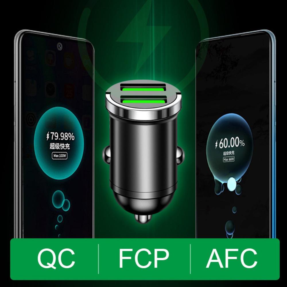 Dual USB Car Power Adapter Type C Mini Car Charger Durable Car Phone Charger  Car Phone Charging