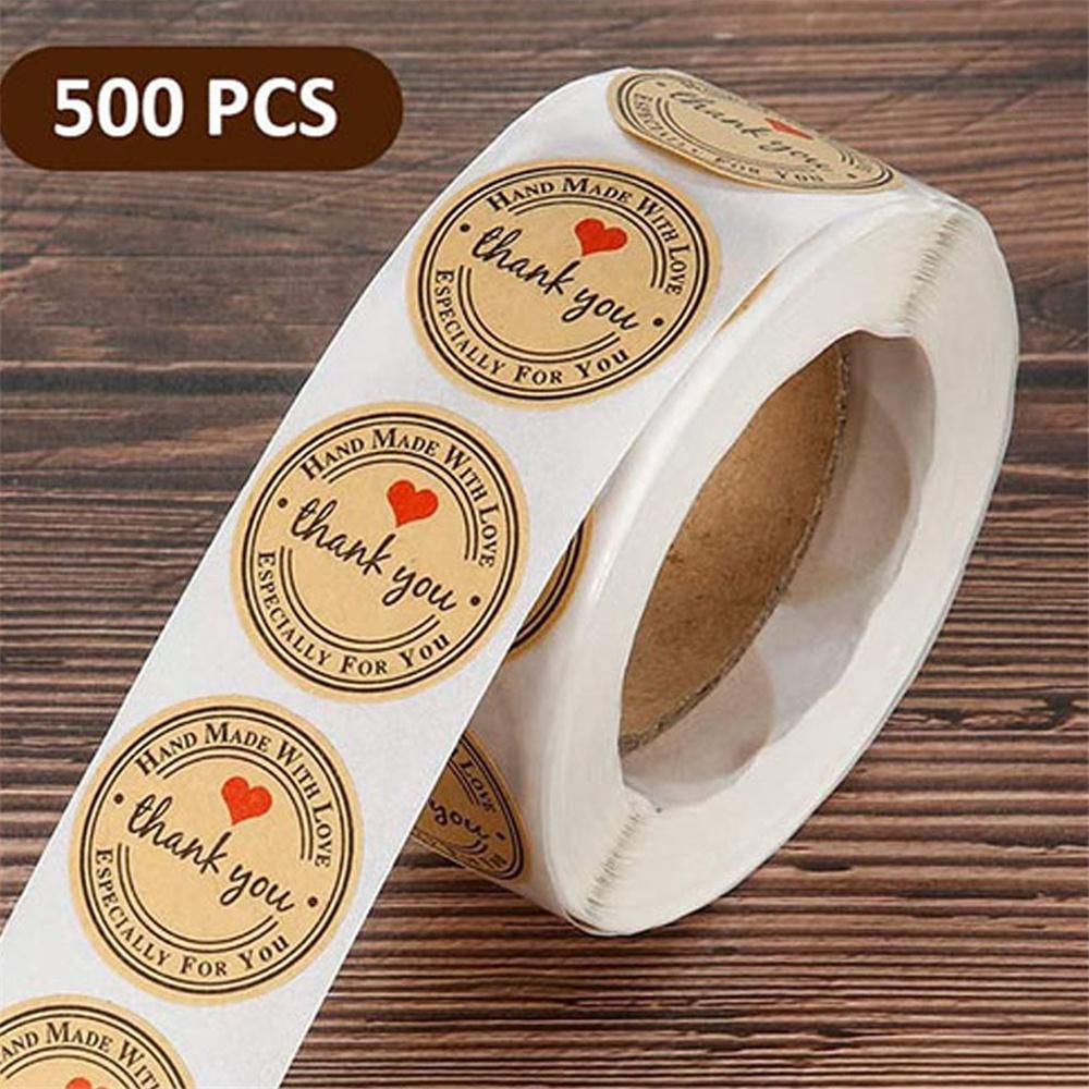 500pcs Roll Thank You Stickers Labels Stamps Round Floral Multicolor Envelopes Cute Closure Wedding Decoration Gift Seal Sticker