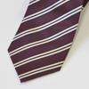 [Tuxedo Station] Silk Necktie, BurgundyWine Red Stripe, Men's, for Job Interviews, Weddings, Entrance Ceremonies, Graduation Ceremonies,