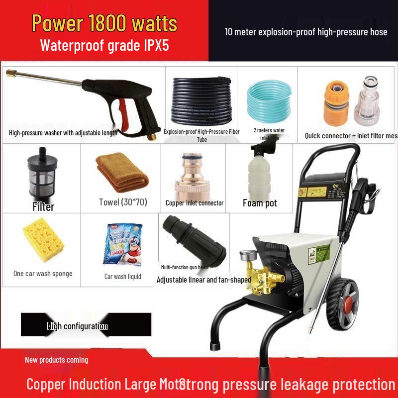 1200kg High-Pressure Car Washer with Powerful Water Pump and Brush