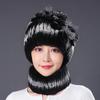 Fur Hat Winter Female Warm Scarf Mother Middle Aged Thickened Rex Rabbit Hair Hat Female Autumn and Winter