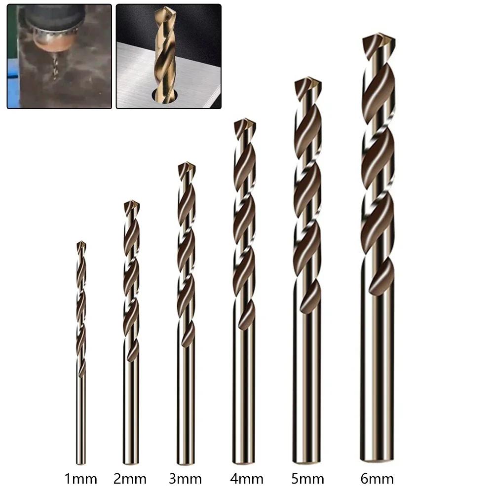 6pcs HSS M35 Cobalt Drill Bits Set Round Shank Drill Bit For Wood &Metal Stainless Steel Iron Drilling Hole Opening Tools